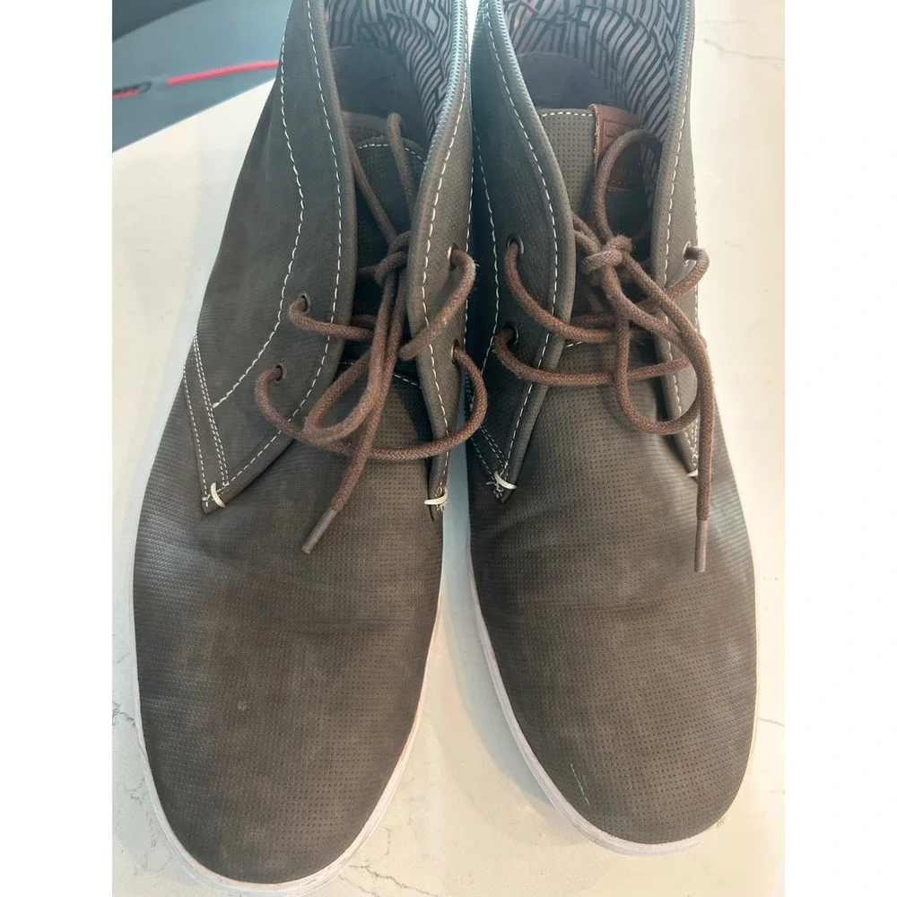Ben Sherman Men's Gray Chukka Boots Perforated‎ Lace Up Ankle Shoes Size 13